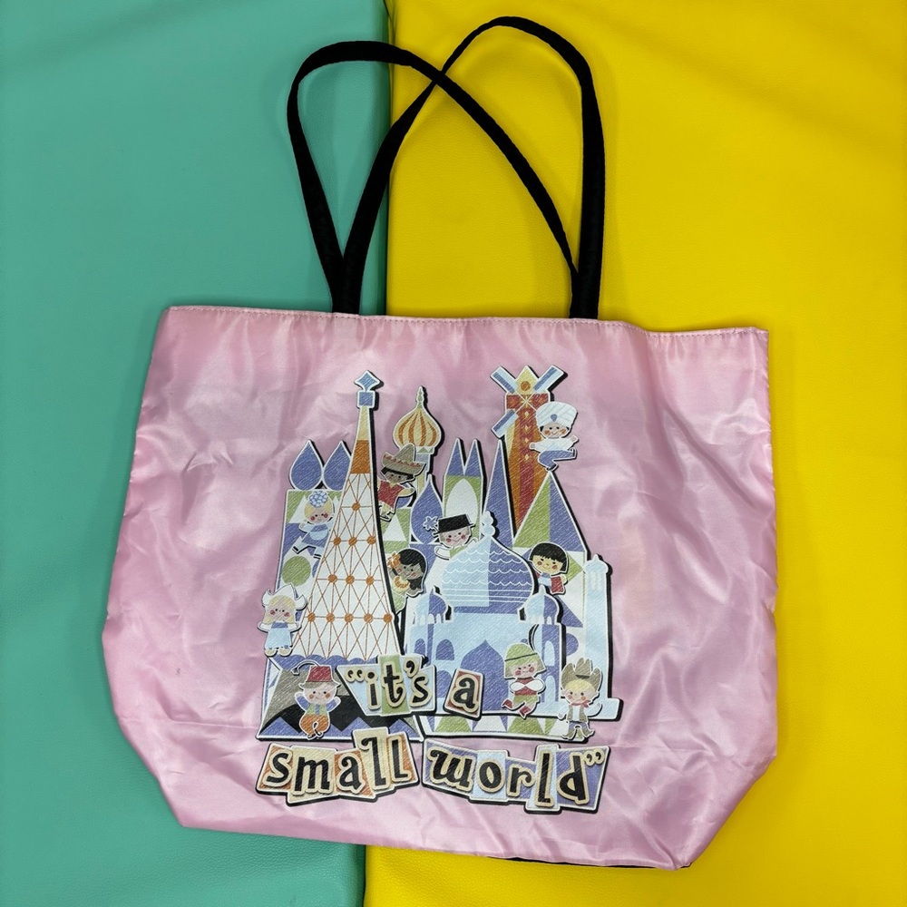 Disney Parks 'It's a‎ Small World' Vintage Rare Pink Tote
